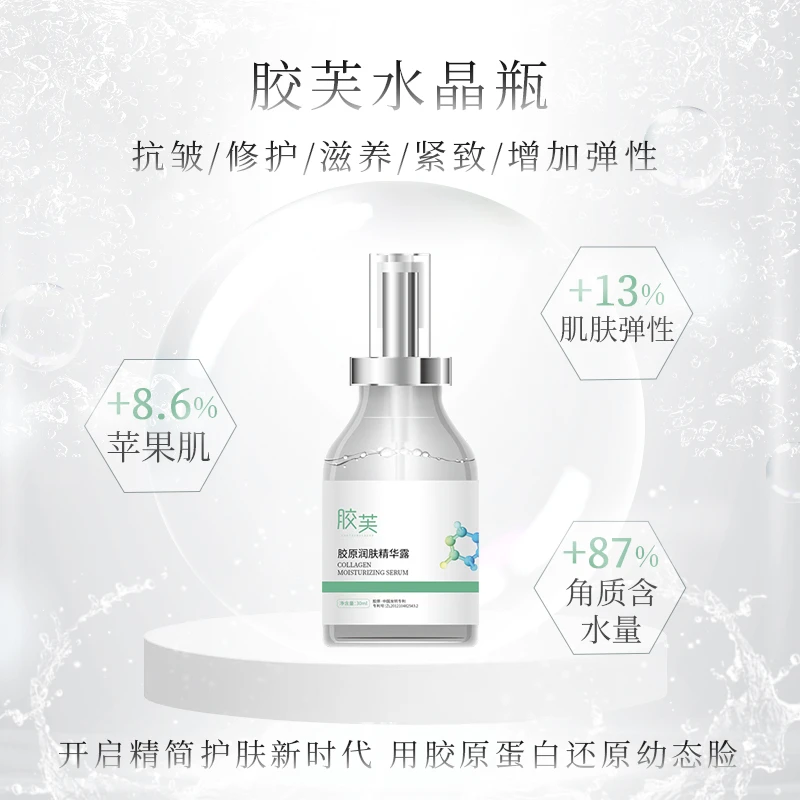 胶芙胶原润肤精华露：深彻保湿锦波专研III型胶原，提升肌肤水润弹韧