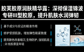 胶芙胶原润肤精华露：深彻保湿锦波专研III型胶原，提升肌肤水润弹韧