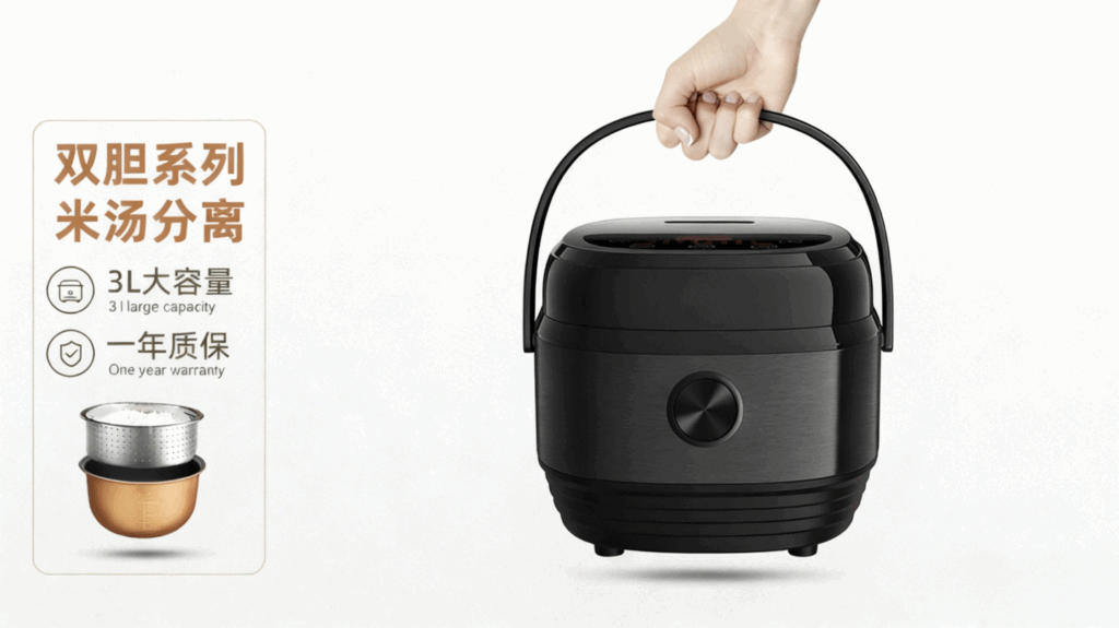 DFB-002多功能智能电饭煲,米汤分离不粘锅家用电饭锅,智能预约煮粥煲汤煮饭插图1 DFB-002多功能智能电饭煲,米汤分离不粘锅家用电饭锅,智能预约煮粥煲汤煮饭