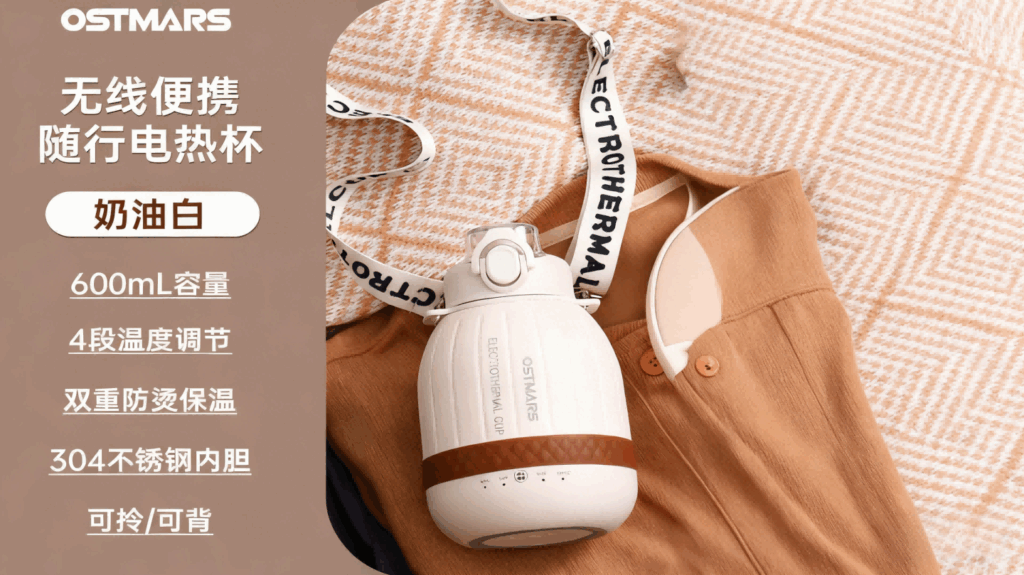 DRSH-004家用婴儿热水壶保温电热杯，便携式多功能小型电炖烧水壶旅行烧水杯插图2