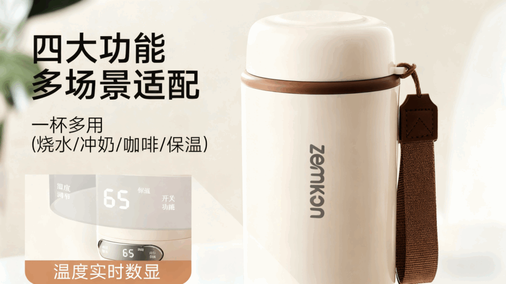 DRSH-005便携式烧水杯，一体全自动电热水杯，旅行恒温烧水保温杯小型烧水壶