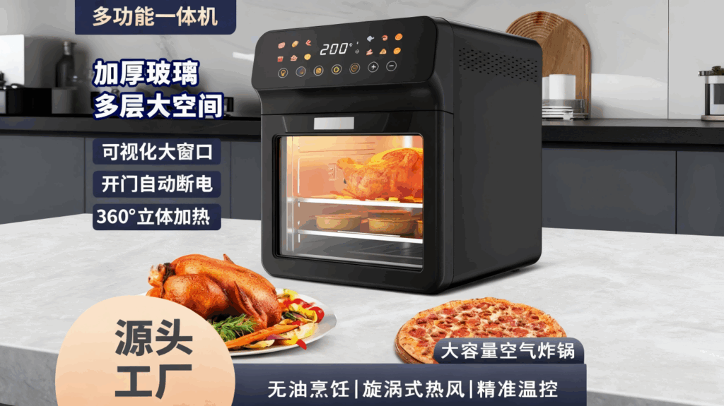 KQZG-001大容量智能空气炸锅，家用可视多功能电烤箱，全自动电炸锅烤箱一体机