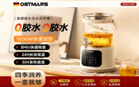 德国养生壶花茶壶，多功能炖煮花茶桶，家用办公室保温煮茶电热烧水壶