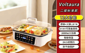 DZG-001全自动蒸锅火锅，预约定时大功率大容量，办公室宿舍家庭蒸煮家用炖煮缩略图