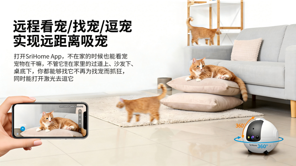 DH013智能看护AI逗宠机器人摄像机深度测评：400万像素全屋移动，6大模式让毛孩子不再孤单插图1