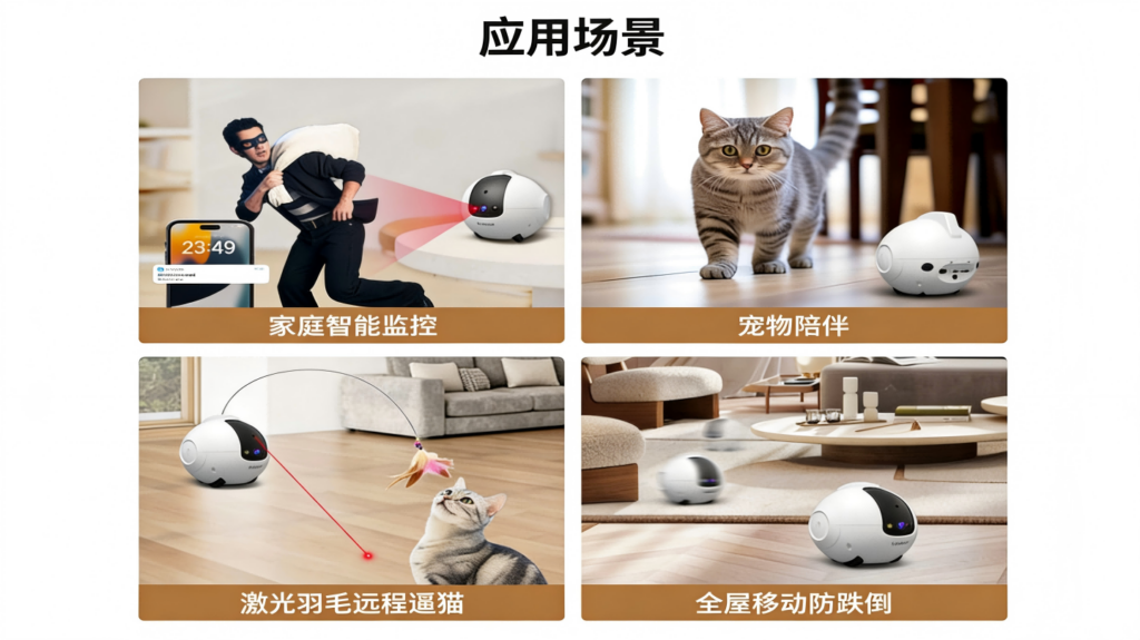 DH013智能看护AI逗宠机器人摄像机深度测评：400万像素全屋移动，6大模式让毛孩子不再孤单插图2