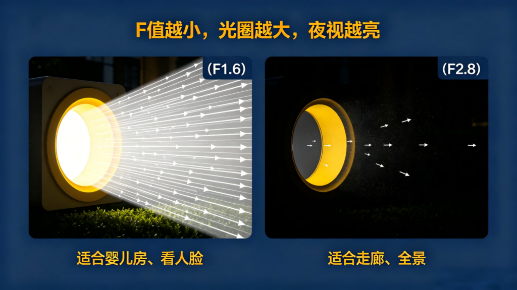 家用摄像头光圈大小有什么用？F1.6、F2.0、F2.8差在哪？一篇讲透插图