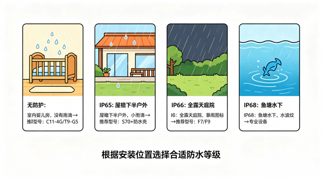 监控摄像头防水等级怎么看？IP65、IP66、IP67、IP68区别一篇讲透插图1